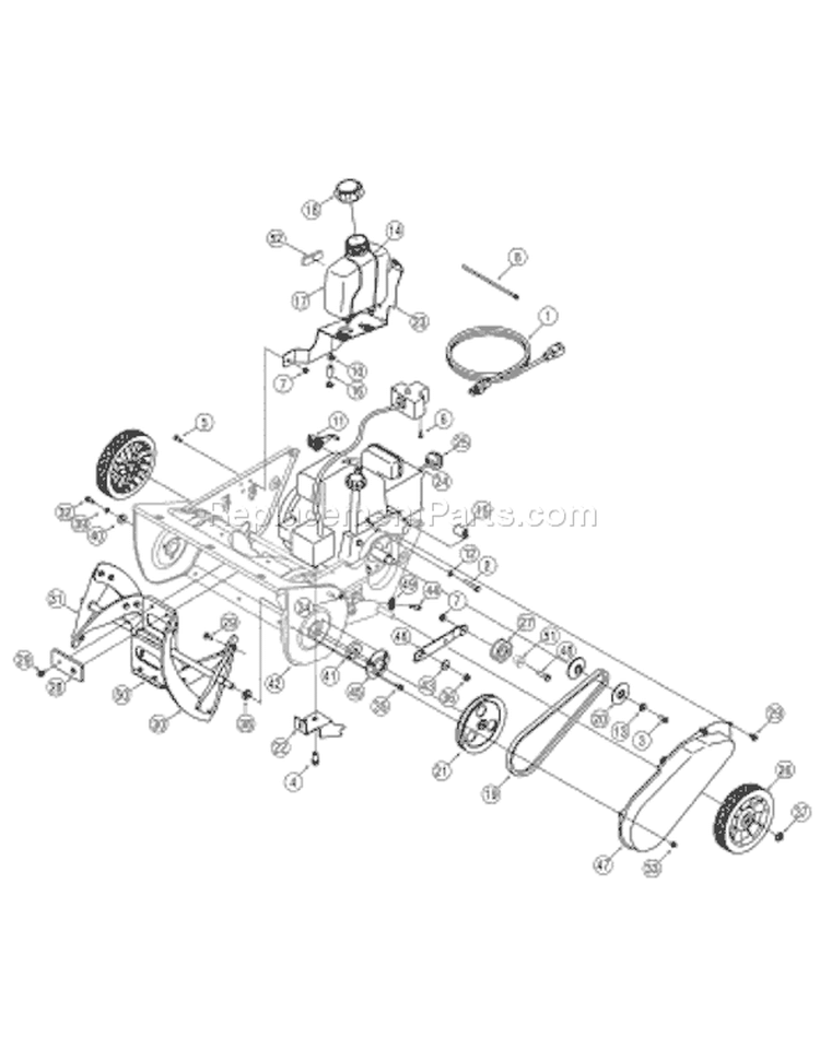 Page B Diagram and Parts List for 31AS2B5-801 2007 Yard Man Snow Blower